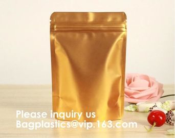 Semi-Clear Window Hang-Hole Stand-Up Ziplock Pouch,Aluminum Packaging Bags Laser Ziplock Stand up Resealable Pouches wit