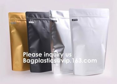 Semi-Clear Window Hang-Hole Stand-Up Ziplock Pouch,Aluminum Packaging Bags Laser Ziplock Stand up Resealable Pouches wit