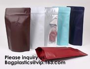 Semi-Clear Window Hang-Hole Stand-Up Ziplock Pouch,Aluminum Packaging Bags Laser Ziplock Stand up Resealable Pouches wit