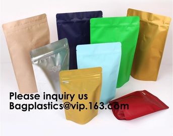 Semi-Clear Window Hang-Hole Stand-Up Ziplock Pouch,Aluminum Packaging Bags Laser Ziplock Stand up Resealable Pouches wit