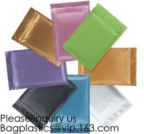 Holographic Packaging Bags For Glitter Powder Packing Laser Small Zipper Lip Mask Bag Eyebrow Brush Hologram Foil Pouch