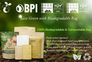 Bagease Bagplastics Eco friendly flower seeds package brown white Kraft paper food pouch compostable PLA snack bags