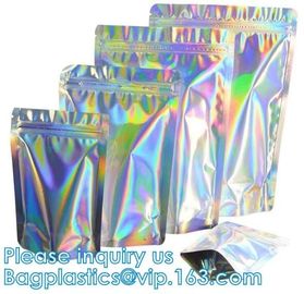 Holographic Pouch Brightly Custom Printing Logo Laser Three Side Sealed Bag For Lip Eyelash Glue Hairpin