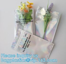 Laser Holographic Material Printed Heat Seal Aluminum Foil Packing Plastic Bag With Ziplock For Small Stuff 10g 5g