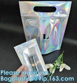 Bagease Multiple Use Candy Pack Holographic Clear Front Packaging Zipper Bag Wholesale Retail Heat Seal Bag For Popcorn