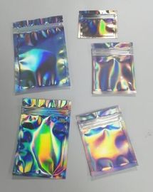 Bagease pack Holographic Film Resealable Zipper Bag Grip Seal Laminated Plastic Bag Shiny Cosmetic packaging jewelry