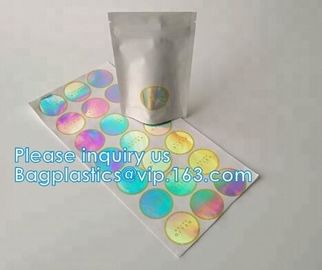 Custom 3D Holographic/Laser/hologram Avoid security material sticker label, laser sticker, lazer labels, bagease