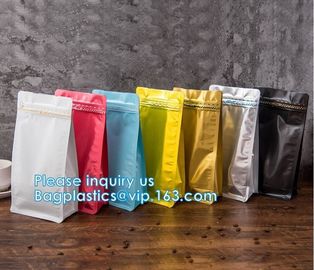 Biodegradable CompostMiddle Seal, K Bottom Seal, Flat Pouch, Luxury Coffee Beans Pouch Packaging Bags With One Way Valve