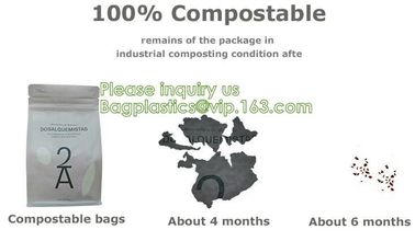 Bagease Custom Printed Biodegradable Compostable Pla Kraft Paper Flat Bottom Luxury Coffee Beans Pouch Packaging Bags