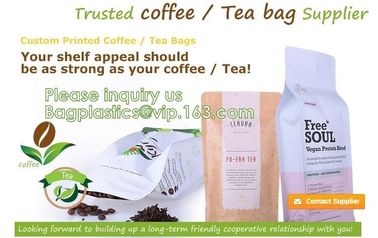 Eco Recyclable Reusable Resealable Doypack Coffee Tea Bag Red Stand up Pouch with Valve and Ziplock Chocolate, Potato