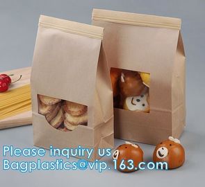 Tin tie tea pouch bag, coffee bean packaging stand up ziplock kraft paper tea paper bag with window Cookie choco pouch