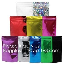 Bagease Holographic Shinny Mylar bags Eyelash Kit Cosmetic Packaging Bag self-adhesive bag laser hologram neon bags