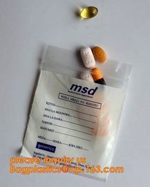 Eco friendly biohazard medicine ziplock bag, FDA LDPE Materials Medical using Zipper Bags Plastic Zip lock bags with own