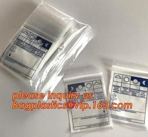Eco friendly biohazard medicine ziplock bag, FDA LDPE Materials Medical using Zipper Bags Plastic Zip lock bags with own