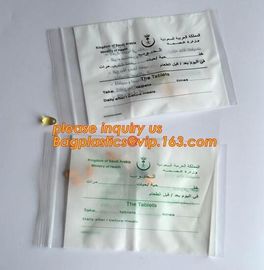 Eco friendly biohazard medicine ziplock bag, FDA LDPE Materials Medical using Zipper Bags Plastic Zip lock bags with own