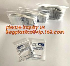 Eco friendly biohazard medicine ziplock bag, FDA LDPE Materials Medical using Zipper Bags Plastic Zip lock bags with own