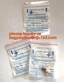 Custom printed LDPE medical ziplock pills medicine zipper resealable small plastic bag, medical grade clear plastic zipp