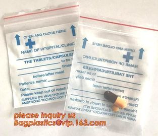 Medical Zipper Bag/LDPE Medical zipper bag/Medicine zipper Bag, writable medical ziplock pills capsule packaging bag zip