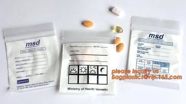 custom printed food grade pe holographic zipper pouch writable medical ziplock pills capsule packaging bag zip lock poly