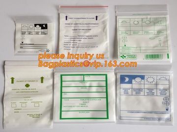 medical packaging plastic sterilized medical ziplock bag, block writable zip lock drug medical envelope bags, packaging