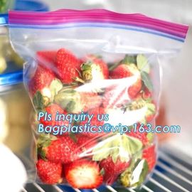 PE Double zipper seal food storage fresh-keeping bags, custom double tracking ziplock bag, Double track plastic moisture