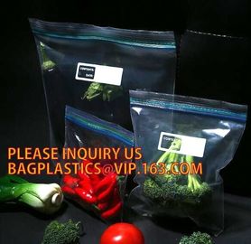 clear or printed ziplock bag with double track for food or fruit storage, LDPE self sealing storage blank zip bag, packs