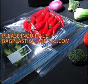 clear or printed ziplock bag with double track for food or fruit storage, LDPE self sealing storage blank zip bag, packs