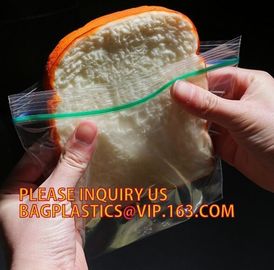 Color box packing 50 count custom LDPE clear reclosable plastic ziplock bag, zipper bag with red line on the top, bageas