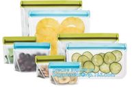 Food Grade Leakproof Fresh Large Zipper Freezer Reusable Silicone Food Preservation Storage Bags With Bagplastic