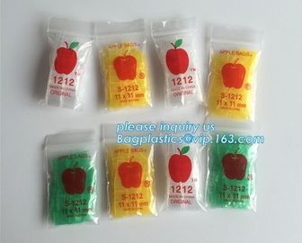 ZIP LOCK BAG with red line, colored small zip lock plastic bag, 2020 Apple Mini Ziplock 100 Baggies 25 Random Designs Pr
