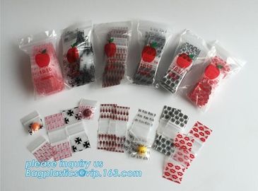 ZIP LOCK BAG with red line, colored small zip lock plastic bag, 2020 Apple Mini Ziplock 100 Baggies 25 Random Designs Pr
