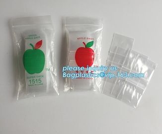 1212 Apple Mini Ziplock Baggies 17 Color Mix 100 Bags 1/2" X 1/2", cheap 100%LDPE plastic custom 3x3 zip lock bag/ custo