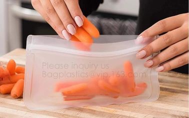 Leakproof Reusable Storage Bags Extra Thick FDA Grade PEVA Ziplock Bags,keep fresh air-tight vacuum sealer bags for food