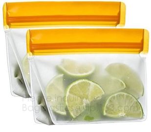 Leakproof Reusable Storage Bags Extra Thick FDA Grade PEVA Ziplock Bags,keep fresh air-tight vacuum sealer bags for food