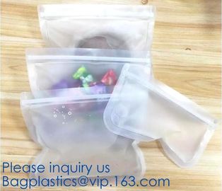 Large Reusable Vacuum Zipper Preservation Freezer sandwich Ziplock Cooking Fresh Zip Silicone Food Storage Bags With Tim