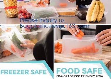 Essential housewares, Fresh Lock, Seal Fresh, Portable Reusable Food Ziplock Seal Silicone Fresh Freezer Bag For Travel