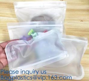 Essential housewares, Fresh Lock, Seal Fresh, Portable Reusable Food Ziplock Seal Silicone Fresh Freezer Bag For Travel
