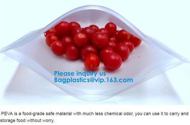 FDA Approved Zip Lock Bags Food Packaging Zipper peva Reusable Ziplock Sandwich Bag,Eco-Friendly Soft Clear PEVA Bag Wit