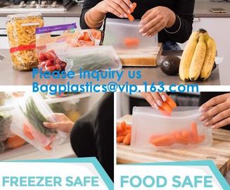 FDA Approved Zip Lock Bags Food Packaging Zipper peva Reusable Ziplock Sandwich Bag,Eco-Friendly Soft Clear PEVA Bag Wit