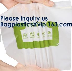 100% Compostable Ziplock Freezer Bags Resealable Sandwich Bag, 20 Count,Ziplock Freezer Bag for School, ASTM D6400 pack