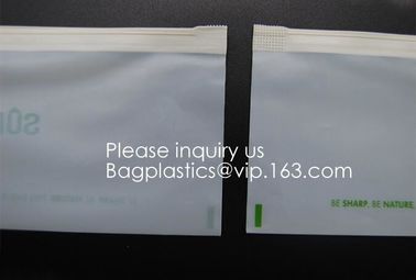 100% compostable material Slider grip bag PLA Biodegradable Corn Starch Compostable Slider lock Bag for food storage