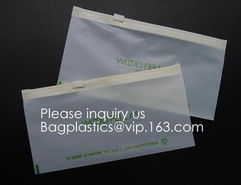 100% compostable material Slider grip bag PLA Biodegradable Corn Starch Compostable Slider lock Bag for food storage