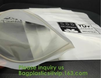 PLA compostable Clear poly custom printed plastic ziplock bags,APPAREL Dress Ziplock Bag,garment packaging bag, bagease