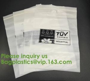 PLA compostable Clear poly custom printed plastic ziplock bags,APPAREL Dress Ziplock Bag,garment packaging bag, bagease