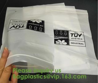 PLA compostable Clear poly custom printed plastic ziplock bags,APPAREL Dress Ziplock Bag,garment packaging bag, bagease