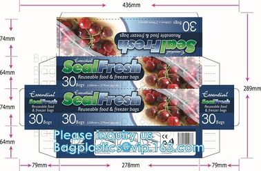 Biodegradable Plastic Bag Transparent PE Slide Seal Freezer Bags, Gallon, Quart, American value, drug store, zipper seal