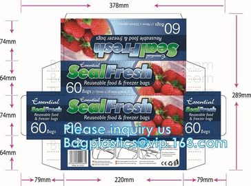 Biodegradable Plastic Bag Transparent PE Slide Seal Freezer Bags, Gallon, Quart, American value, drug store, zipper seal
