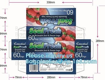 Biodegradable Plastic Bag Transparent PE Slide Seal Freezer Bags, Gallon, Quart, American value, drug store, zipper seal