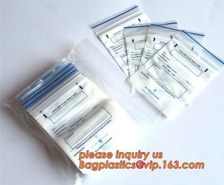 BIODEGRADABLE medical ziplock pill bags white block, medical zipper closing bags, Disposable medical surgical packaging