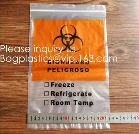 Biohazard Pathology Specimen Medical Zipper Bag,Kangaroo Bag, Compostable Bag Customized Stand Up Pouch, BAGEASE, BAGPLA